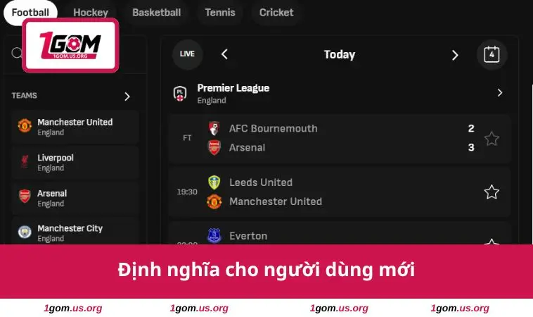 Livescore 1 Định nghĩa cho người dùng mới